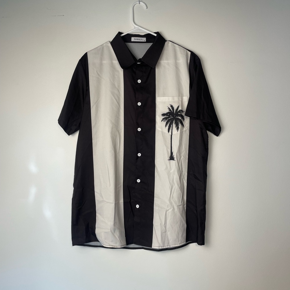 766. Hawalili Men’s Crisp Button Down Bowling or Hawaiian Shirt